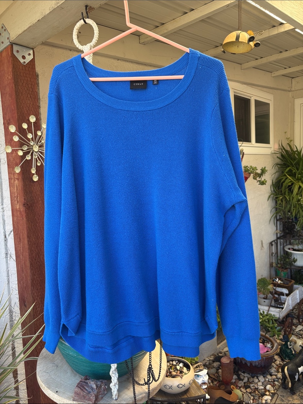 Cyrus Women's Cobalt Blue Crewneck Knit Sweater